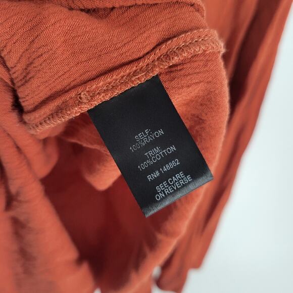 Torrid Orange Crinkle Gauze Crochet Detail Halter Tank 1X - Picture 7 of 10